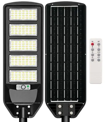 Immagine prodotto di Optonica Lampada a LED stradale solare IP65 telecomando 20W Luce fredda 6000K Batteria 18Ah Plastica PIR