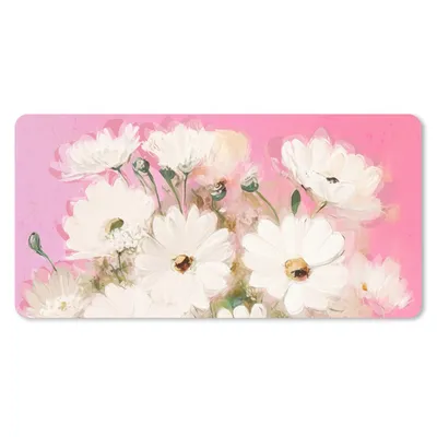 Produktbild von MuchoWow® Schreibtischunterlage Blumen - Vase - Pflanzen - Weiß 80x40 cm - XXL Mauspad - Gaming Mauspad