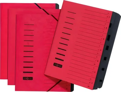 Produktbild von Pagna Ordnungsmappe 7 Fächer, Schwarz, Rot, Porträt, A4, 245 mm, 320 mm