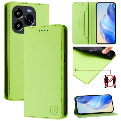 Produktbild von Lederhülle für Oukitel C65 / C65 Pro  Hülle Flip Brieftasche Kartenfächern Ständer Schutzhülle Grün