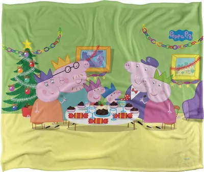 Obrázok produktu pre Prasiatko Peppa - deka "Peppa Pig Blanket, Christmas Dinner" TV18980 (jedna veľkosť) (biela)