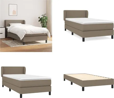 Produktbild von vidaXL Boxspringbett mit Matratze Taupe 90x200 cm Stoff - Boxspringbett - Boxspringbetten - Bett - Schlafzimmermöbel