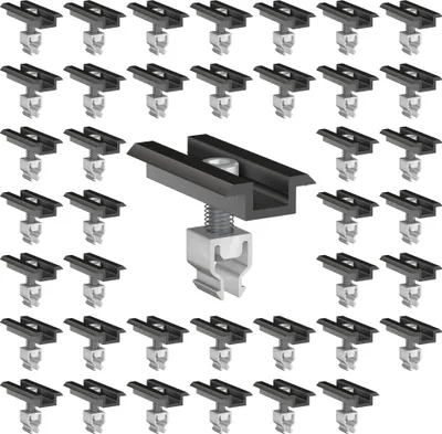 Produktbild von 40x Mittelklemme Klickfix schwarz 30-40mm Solarmodul Halterung Modulklemme Solar Modul Klemme Befestigung Halterung PV Montage Panel Aluminium Profil