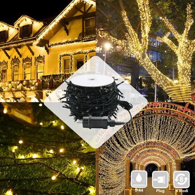 Obrázek produktu pro XINZI LED víla světla - 80m 800 LED, teplá bílá, 8 režimů, IP44, dekorativní víla světla pro párty, oslavy, svatby, Vánoce