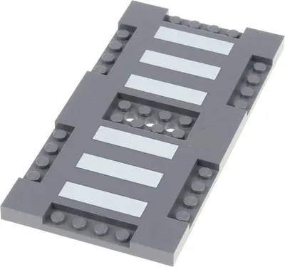 Produktbild von 1x Lego Bau Platte modifiziert 8x16 neu-dunkel grau 6 Streifen weiß 71772pb01