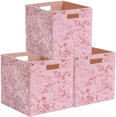 Produktbild von Famanu Aufbewahrungsbox - Faltbare Set von 3 - Stoffboxen in Würfelform - für Büro, Spielzimmer, Kinderzimmer, Schlafzimmer - 31 x 31 x 31 cm
