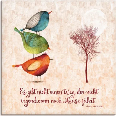 Produktbild von ARTland Leinwandbild Lebensweisheit Zu Hause Größe: 100x100 cm
