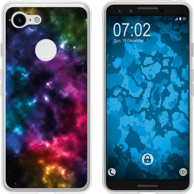 Produktbild von PhoneNatic Case kompatibel mit Google Pixel 3 Silikon-Hülle Space Nebula M8
