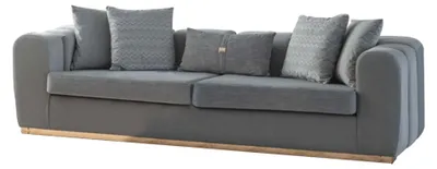 Produktbild von Designer Grauer Viersitzer r Großer 4-Sitzer Edle Polster Sofa