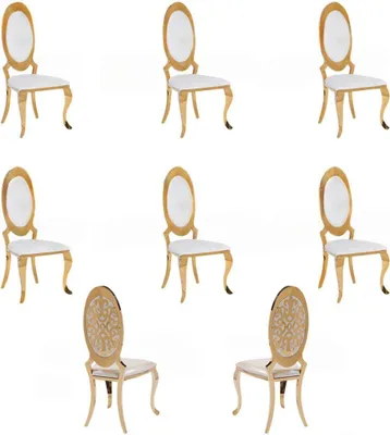 Produktbild von Stuhl 6x Gruppe Sessel Stühle Set Luxus Textil Neu Esszimmer