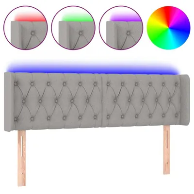 Obrázek produktu pro vidaXL LED čelo světle šedé 147x16x78/88 cm látka