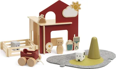 Produktbild von Micki Holz Bauernhof Spielset - Bauernhof Spielwelt 21-teilig