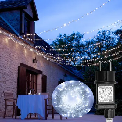 Obrázok produktu pre Peviasot 100 metrov, 500 LED, reťaz svetiel, studená biela, vianočné osvetlenie, vianočná dekorácia, záhrada, párty
