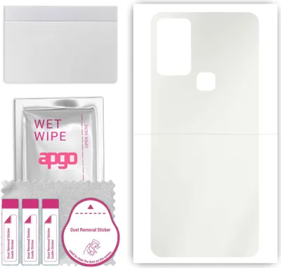 Produktbild von apgo Rückseite Schutzfolie, Matt, kompatibel mit Infinix Hot 10 Play, Hinten Hydrogel-Displayschutzfolie mit Positionierhilfe, kratzfest, einfache Montage