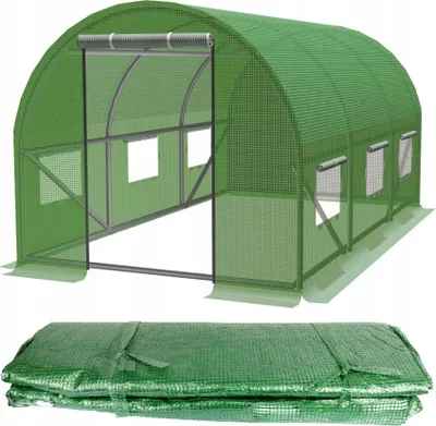 Obrázek produktu pro Náhradní fólie se sítí Zahradní skleník polytunel 3x2 m Zelená