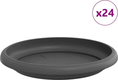 Produktbild von Runde Blumenplatte 24 pcs Schwarz Ø 15,5 x 2 cm Kunststoff
