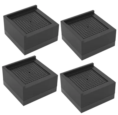 Zdjęcie produktu dla Podnośnik do mebli - 4 cm - Kwadratowy - Antypoślizgowy - Czarny - Zestaw 4 szt.