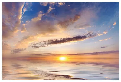 Produktbild von Wallario Küchenrückwand aus Glas, Größe: 90 x 60 cm, Motiv: Sonnenuntergang über dem Wasser | Spritzschutz | abwischbar | pflegeleicht | in