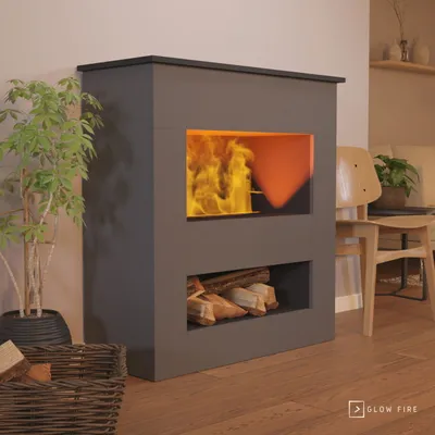 Produktbild von GLOW FIRE Elektrokamin 'Brecht' | Wasserdampf Kamin mit OMC 500 in grau| HxBxT: 110x100x50 cm