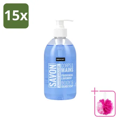Productafbeelding van 15 x Sence handzeep Provencaalse lavendel - 500 ml - Voordeelverpakking - 15 stuks