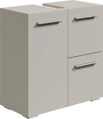 Produktbild von Badplaats Waschbeckenunterschrank Mars 60 x 30 cm Cashmere - Stehender Badezimmerschrank mit 2 Türen und 1 Schublade