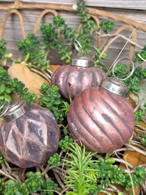 Productafbeelding van Kerstbalset Kabli, 6 stuks, antiekrood