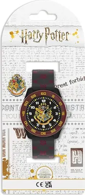 A Harry Potter themed watch in its retail packaging.