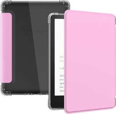 Produktbild von Hülle für Kindle Paperwhite (11. Generation, 6,8 Zoll) – Ultraklare, weiche und flexible transparente TPU-Rückseite – Rosa – Automatische Aktivierung/Deaktivierung
