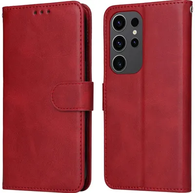Produktbild von Mobigear Geldbörsen-Handyhülle für Samsung Galaxy S24 Ultra, Klapphülle, Rot