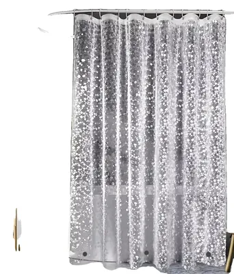 Obrázek produktu pro Závěs do sprchy, geometrický vzor, odolný proti plísním, průhledný, rozměry 180 x 200 cm