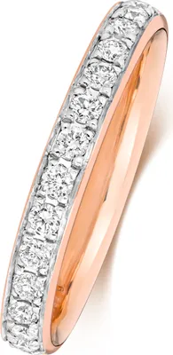 Produktbild von 18 Karat (750) Rotgold Halb Eternity Damen - Diamant Trauring/Ehering/Hochzeitsring Brillant-Schliff 0.26 Karat G - SI1, 49 (15.6); TRS1877418KRRSJ