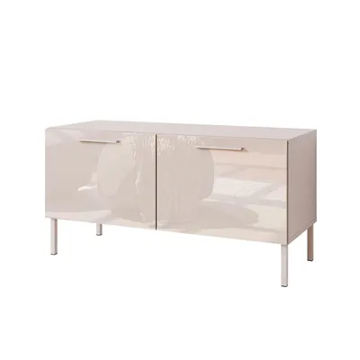 Produktbild von TV-Schrank AURA 100 KASCHMIR Hochglanz auf geraden Kaschmirfüßen mit LED-Beleuchtung