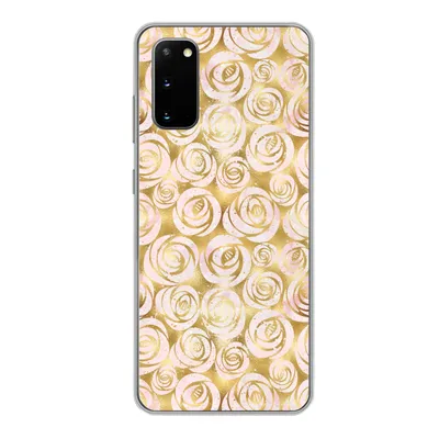Produktbild von MuchoWow® Handyhülle Schutzhülle Hülle für Samsung Galaxy S20 Marmor - Gold - Rosen - Muster Silikon Softcase Handy Hülle - Bild
