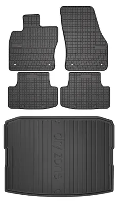 Obrázek produktu pro Gumové autokoberce SolidPRO + vana kufru DryZone pro: Skoda Karoq 2017- SUV 5 ks