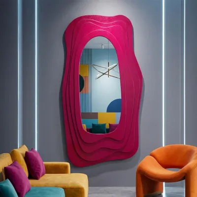 Zdjęcie produktu dla Lustro ścienne w kolorze fuksji 90x4x165 cm