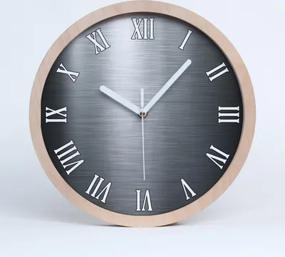 Produktbild von Holzuhr 25fi cm wanduhr - weiße Spitzen - Metall-Hintergrund