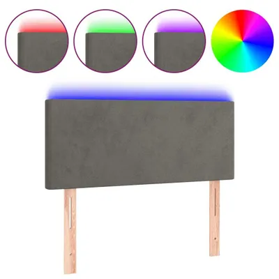 Obrázek produktu pro vidaXL LED čelo postele Dark Grey 100x5x78/88 cm Velvet