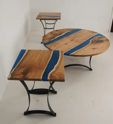 Produktbild von Epoxy Fluss Maßanfertigung Tisch Epoxidharz Echtes Holz Preis 1qm Tische Resin