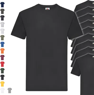 Produktbild von 10er Pack Fruit of the Loom Super Premium T, Farbe:graumeliert, Größe:5XL