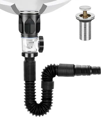 Imagen del producto de Manguera de desagüe flexible con válvula antiobstrucciones, de 300 a 1000 mm