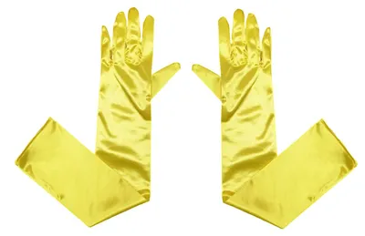 Produktbild von 1 Paar lange, glatte Satinhandschuhe aus seidigem Material, ideal für festliche Anlässe, Hochzeiten und Fotoshootings