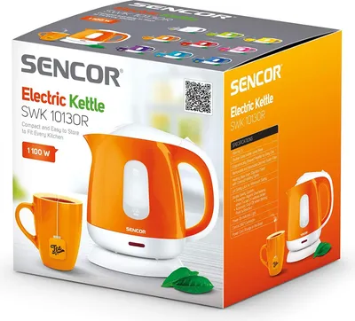Zdjęcie produktu dla Sencor SWK 1013OR, 1 l, 1100 W, Pomarańczowy, Plastik, Stal nierdzewna, Regulowany termostat, Wskaźnik poziomu wody