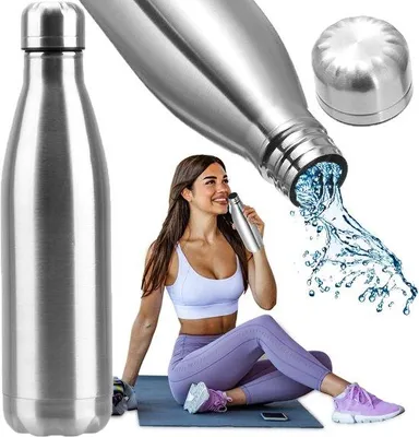 Obrázek produktu pro Sportovní láhev 500 ml - Bez obsahu BPA - Vhodná do myčky - Nerezová ocel - Odolná