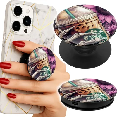 Obrázek produktu pro Držák telefonu Popsocket Fingerboard/Stand Coffee Flowers Patterns