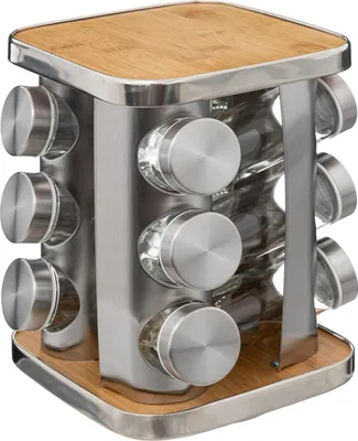 Produktbild von 5 five simply smart - Gewürzständer x12 drehbar edelstahl bambus
