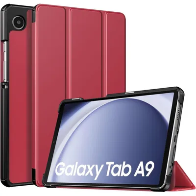 Productafbeelding van Beschermhoes voor de Samsung Galaxy Tab A9 8,7" (2023) met standaard, in de kleur wijnrood