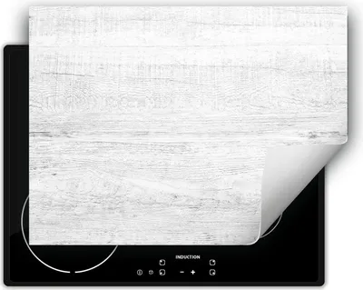 Produktbild von DarHaus Herdabdeckplatte 80x52 cm Anti Rutsch Matte Aufrollbar, weiß - Holz