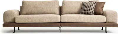 Produktbild von Beiges Sofa Luxus Dreisitzer Moderner Stil Wohnzimmer Couch Polstermöbel
