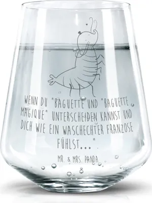 Produktbild von Mr. & Mrs. Panda Glas Garnele Franzose - Transparent - Geschenk, Trinkglas, Meer, Tumbler, Französisch, Becherglas, Krabbe, Wasserglas
