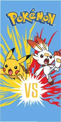 Productafbeelding van Pokémon Strandlaken Pikachu vs Scorbunny - 70 x 140 cm - Katoen